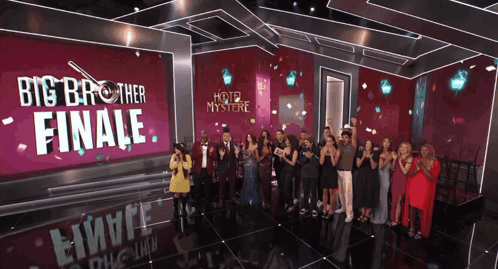 People At Big Brother Finale Banner GIF