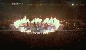 People At Flaming Stage BBC Tour GIF