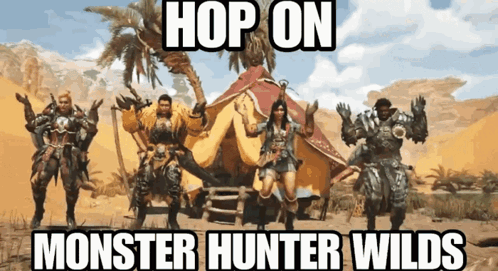 People At Tent Hop On Monster Hunter Wilds GIF