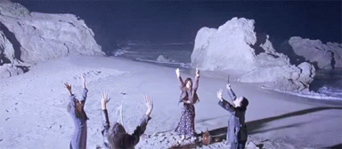 People Celebrating on Beach