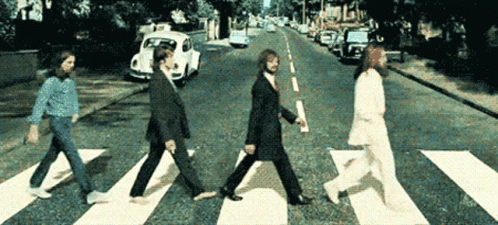 People Crossing Street At Pedestrian Crossing GIF