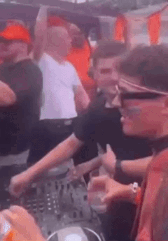 People Dancing At Party With DJ GIF