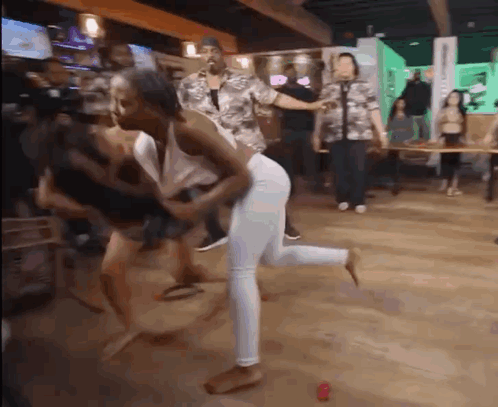 People Dancing in Bar Woman Holding Butt
