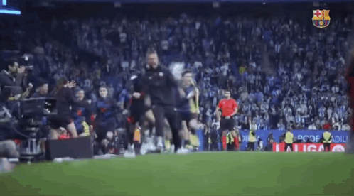 People Dancing On Soccer Field GIF