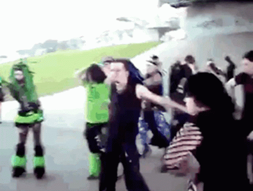 People Dancing, One in Green Top