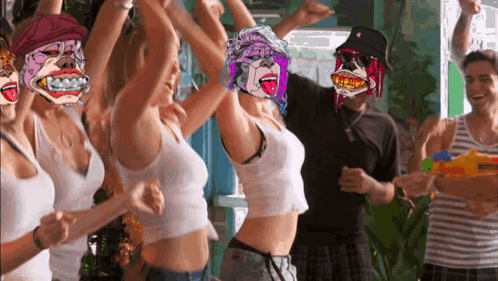 People Dancing With Arms Up GIF