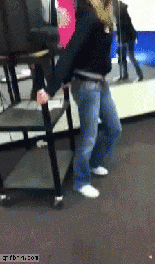 People Falling Speaker On Head Funny Fail GIF