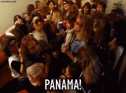 People Gathered In Room With Panama GIF