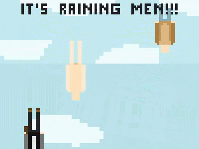 People Hanging Upside Down It's Raining Men!!!