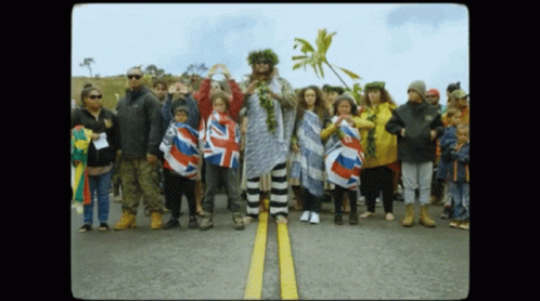 People Holding UK Flags GIF