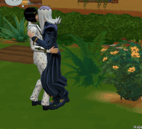 People Hugging in Video Game with Staja