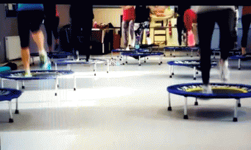 People Jumping on Trampolines