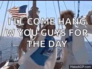 People On Boat Saying I'll Come Hang GIF