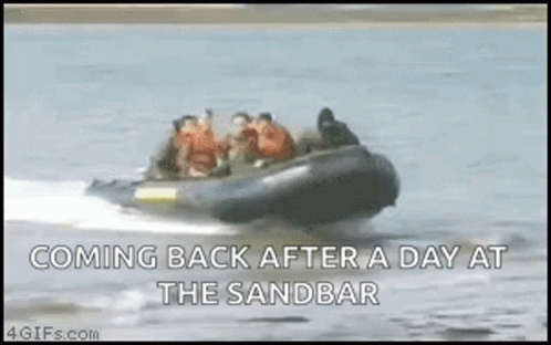 People Riding Boat Coming Back After Day At Sandbar GIF
