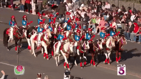 People Riding Horses in Parade with KTLA 5