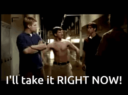 People Standing In Hallway Saying I'll Take It Right Now GIF