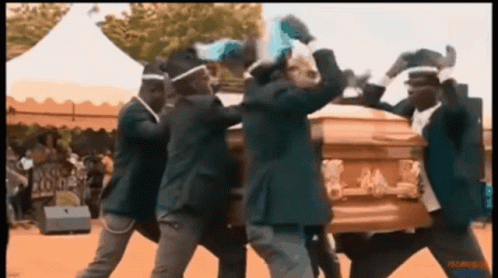 People Standing Under Money in the Grave