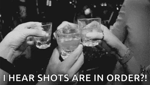 People Toasting With Shot Glasses GIF
