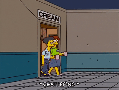 People Walking Fast While Homer Simpson Watching GIF