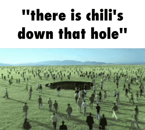 People Walking Field Saying There Is Chili Down That Hole