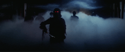 People Walking In The Mist GIF