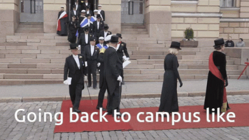 People Walking Red Carpet Going Back To Campus Like GIF