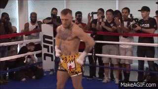 People Watching Conor Mcgregor Workout GIF