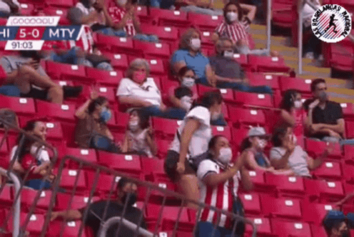 People Wearing Face Masks Watching Soccer