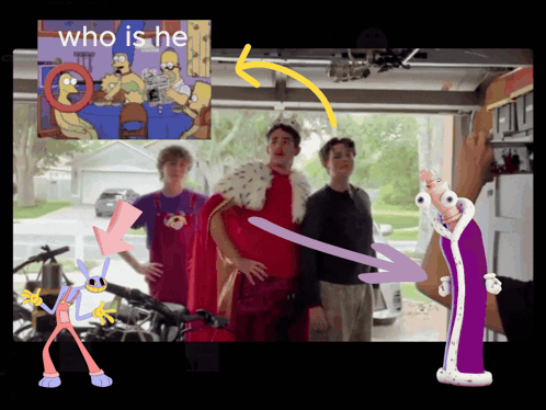People With Homer Simpson In Garage Saying Who Is He GIF