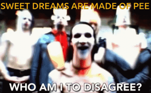 People With Masks Sweet Dreams Are Made Of Pee Who Am I To Disagree GIF