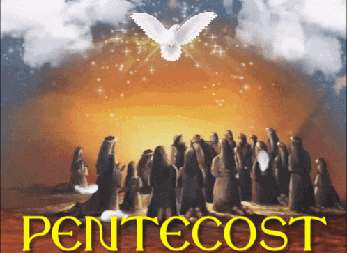 People With Yellow Pentecost Letters