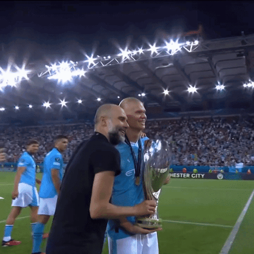 Pep Kiss Erling Haaland GIF