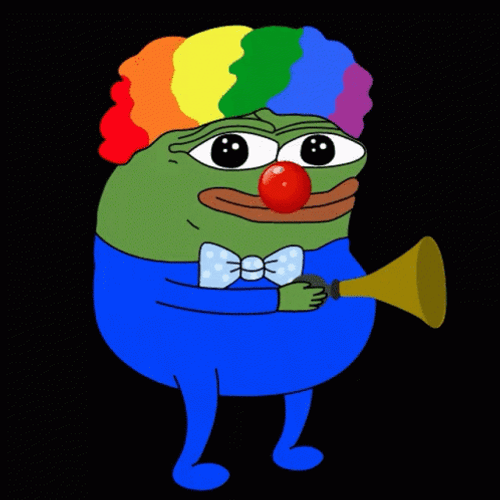 Pepe Clown Party Horn GIF