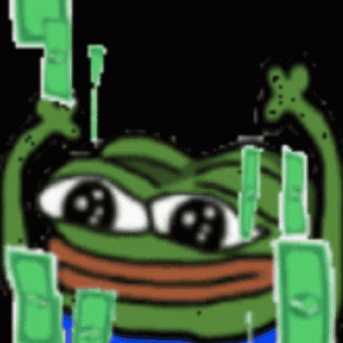 Pepe Frog Raining Money GIF