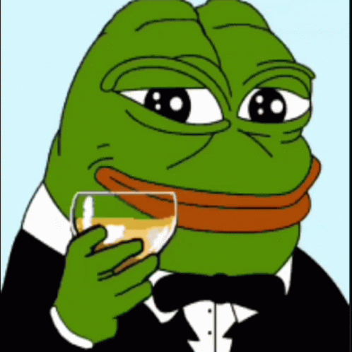 Pepe Meme Champagne Cheers Wink GIF