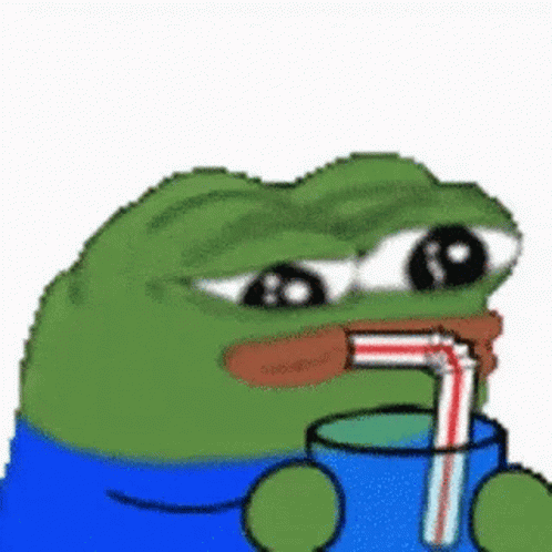 Pepe Meme Drinking Tears GIF