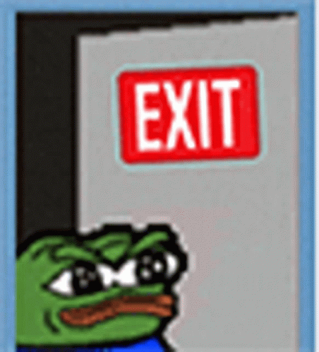 Pepe Meme Exit Door GIF