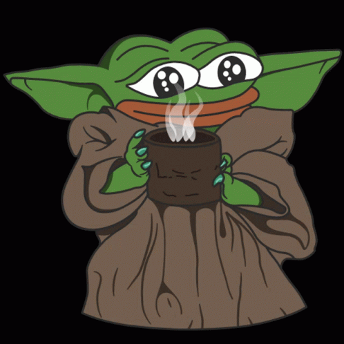 Pepe Meme Star Wars Yoda Hot Tea GIF