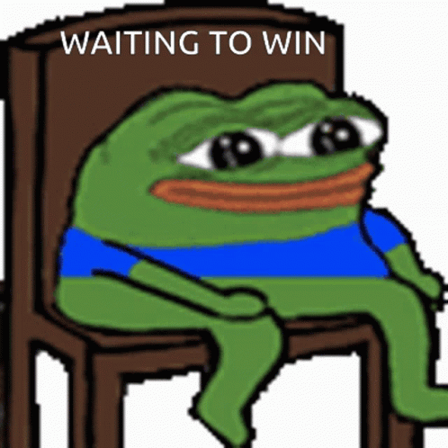 Pepe Meme Waiting To Win GIF
