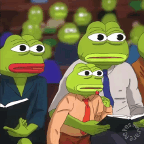 Pepe The Frog Meme Family Shocked Listening GIF