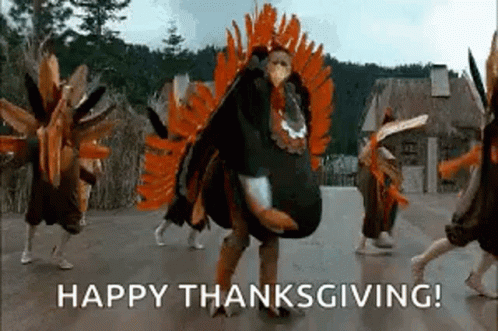 Peple Dressed As Turkey Happy Turkey Day GIF