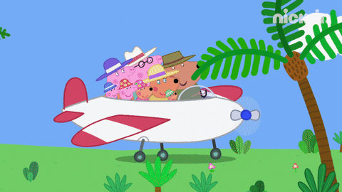 Peppa Pig And Family Fly Plane Ride GIF