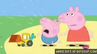 Peppa Pig and Mrs. Pig Next to Yellow Truck