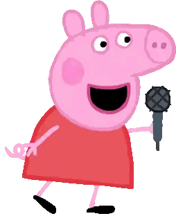 Peppa Pig Holding Microphone and Smiling