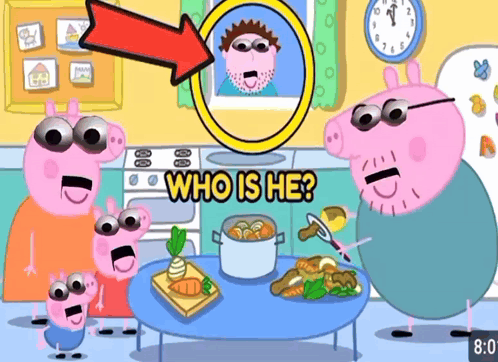 Peppa Pig Man Behind Magnifying Glass Who Is He GIF