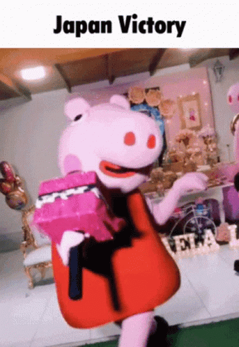 Peppa Pig Mascot Dance GIF