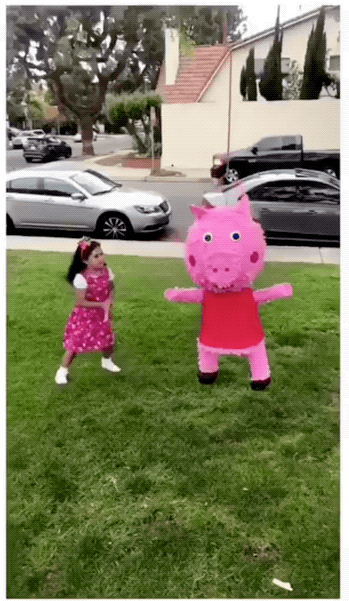 Peppa Pig Mascot Pinata GIF