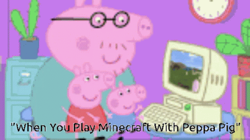 Peppa Pig Minecraft Meme GIF