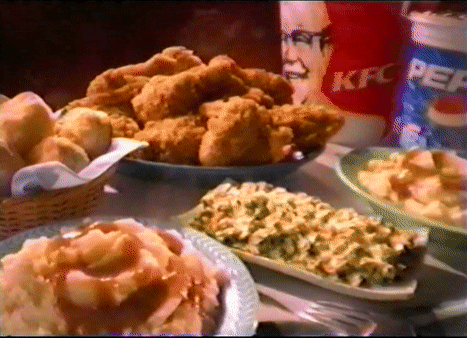 Pepsi Can Next To Plates Of Food GIF