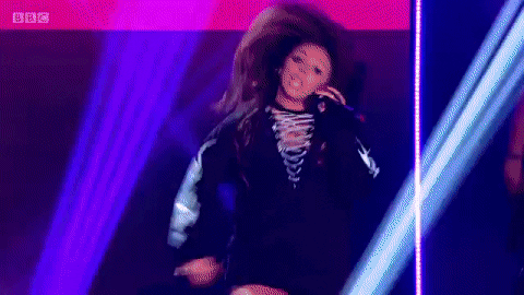 Perrie Edwards Performing On Stage With Pony Tail GIF